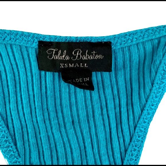 Teal Blue Cotton Tank Top Size XS - Picture 5 of 7